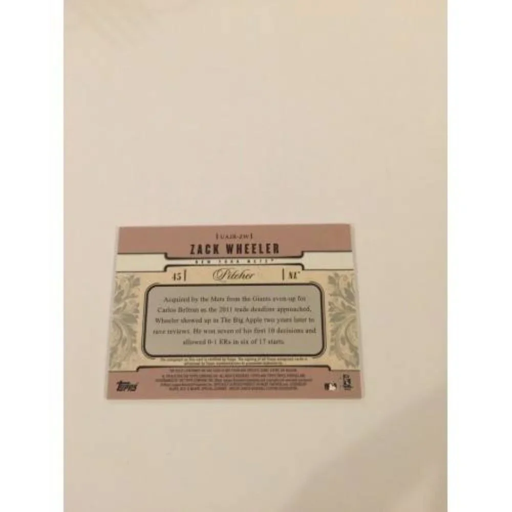 2014 Topps Triple Threads SN# 56/99 Zack Wheeler NY Mets Auto #UAJR-ZW (032)